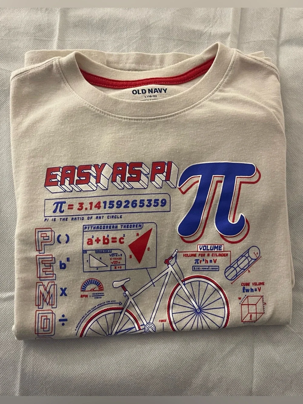Old Navy Boys Graphic T-Shirt 3 Pack Long Sleeve 10/12 NASA Skateboard Math EUC